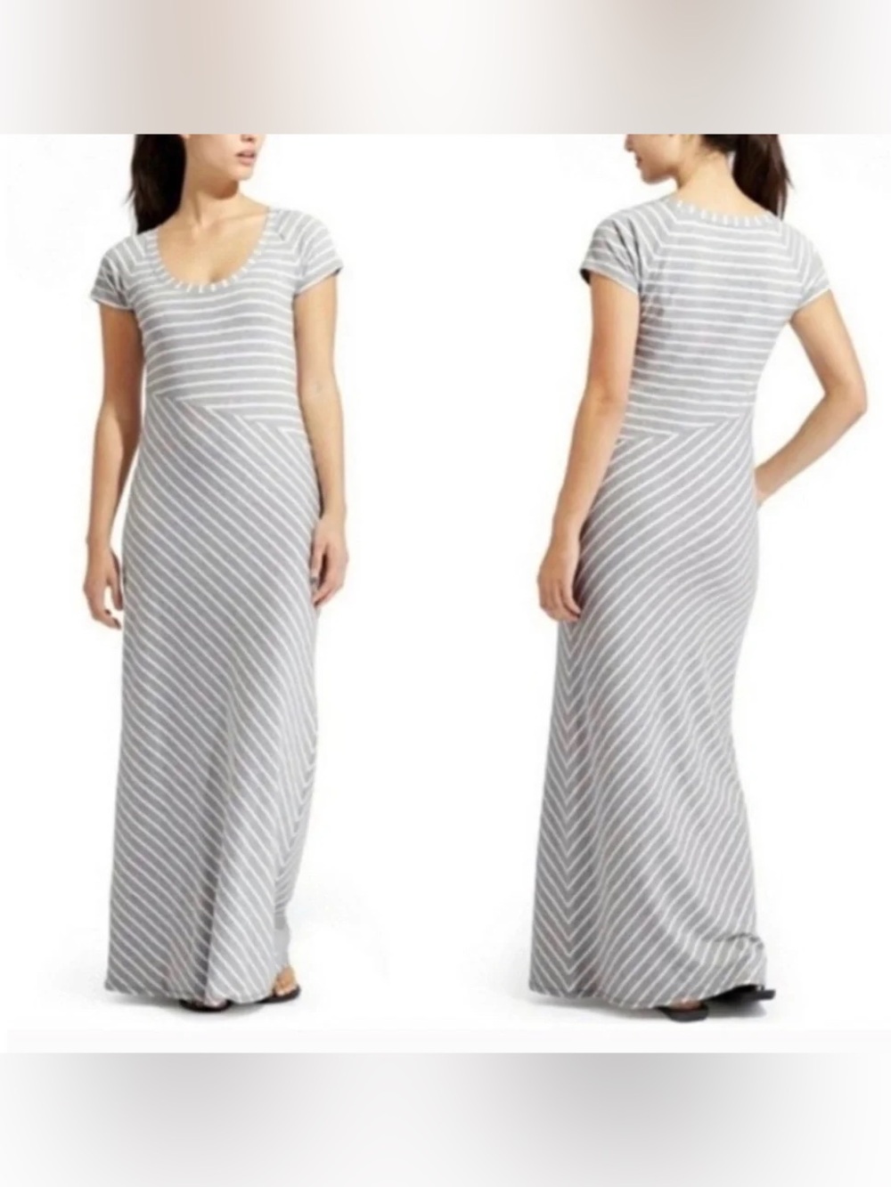 Athleta  Striped Scoop-Neck Maxi Dress